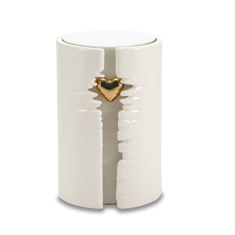 Heart Column White Cremation Urn