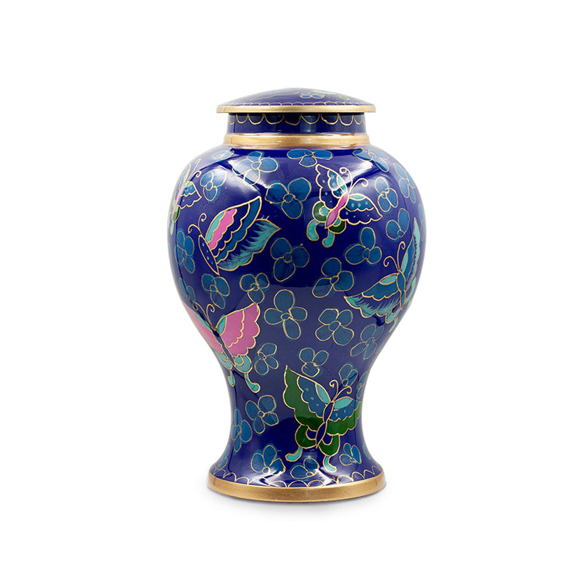 Hand-Painted Butterfly Garden Cremation Urn