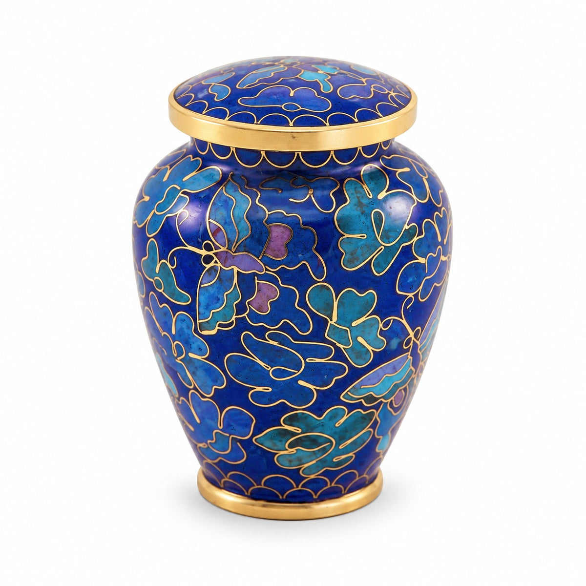 Nouveau Butterfly Cloisonné Cremation Urn - Keepsake