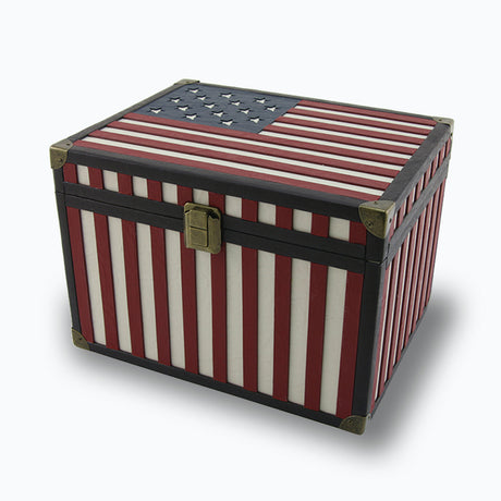 USA Flag of 1812 Memory Chest Cremation Urn - Large