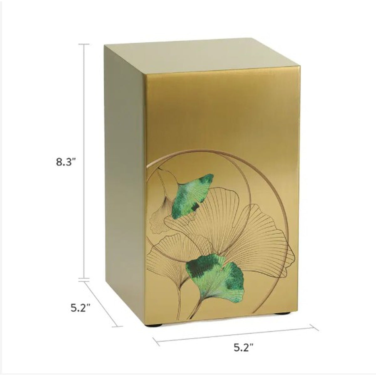 Gingko Left Companion Urn, Bronze - 200 cubic inches