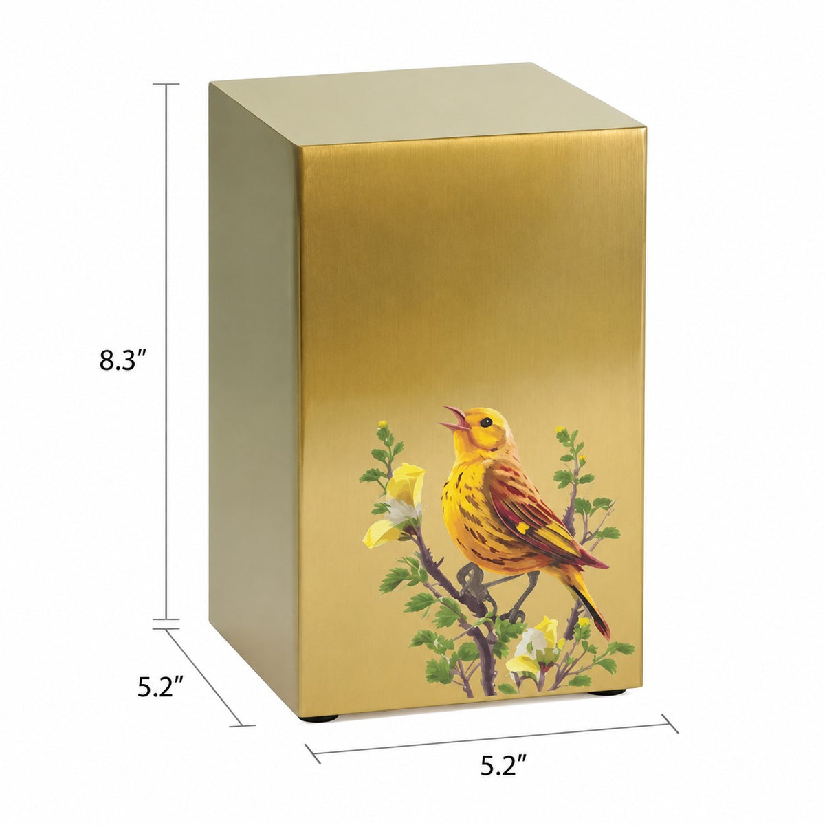 Golden Songbirds Right Companion Urn, Bronze - 200 cubic inches