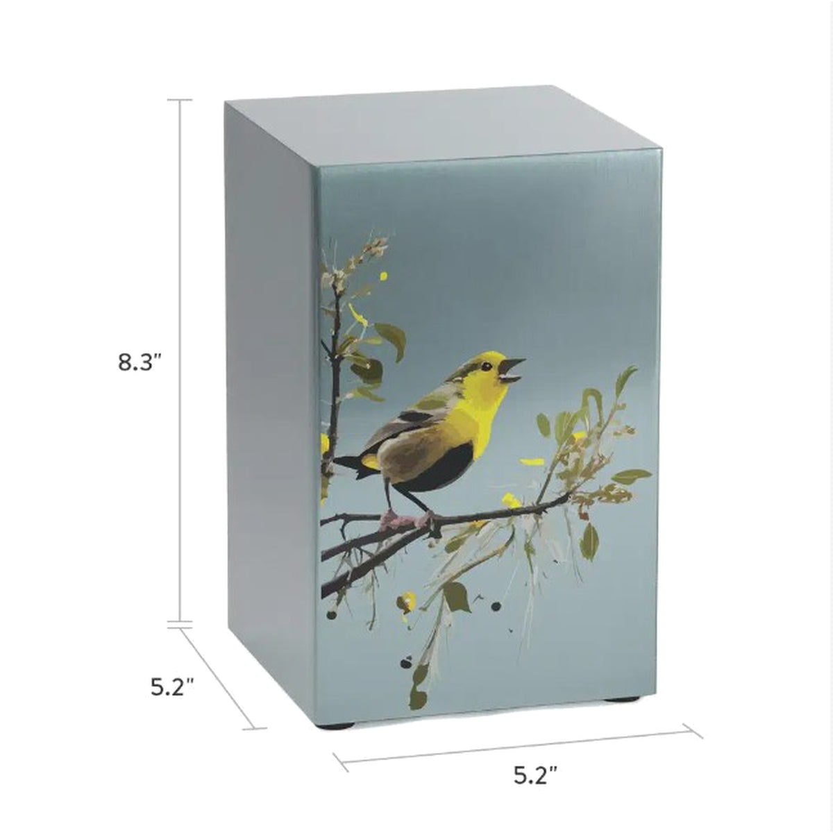 Golden Songbirds Left Companion Urn, Pewter - 200 cubic inches