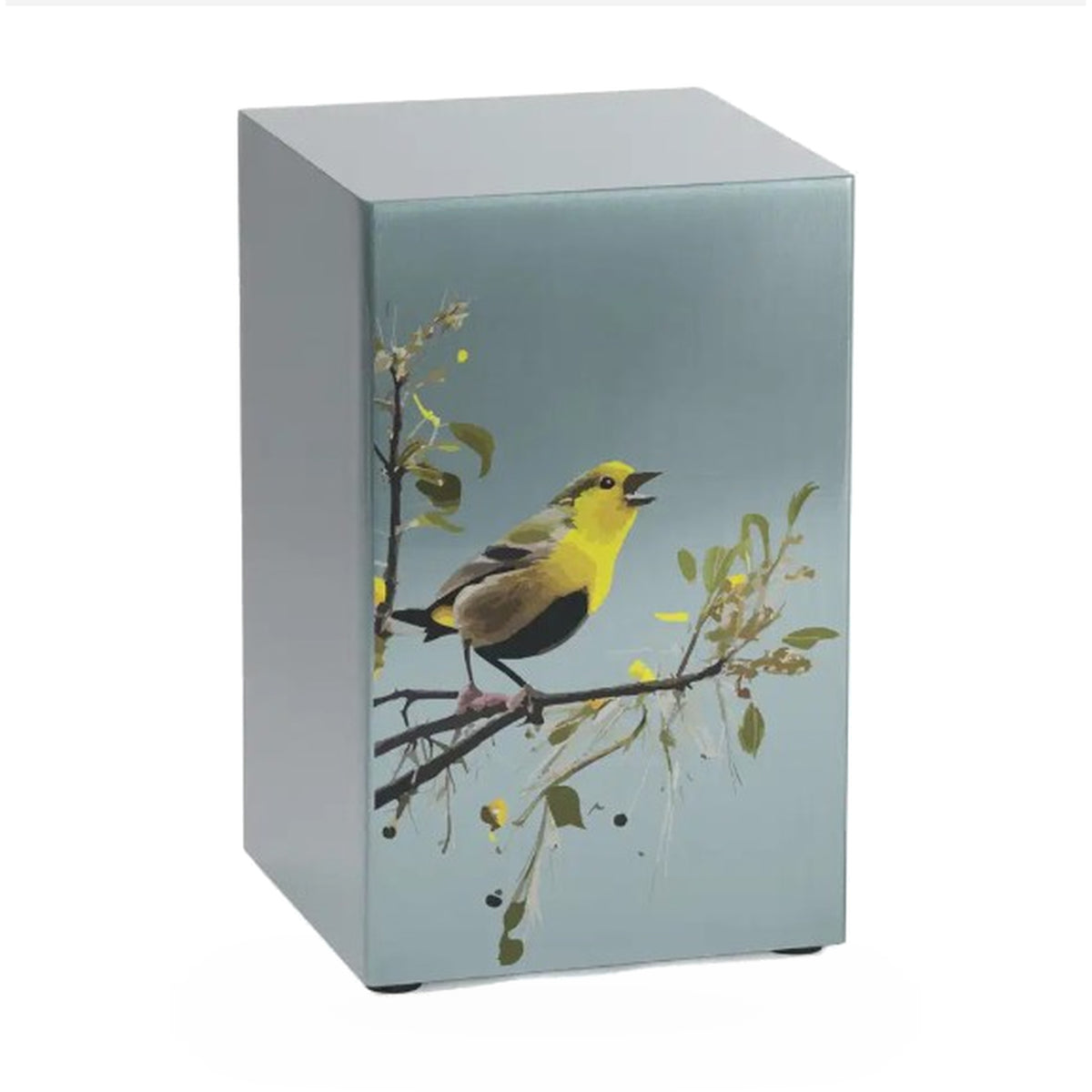 Golden Songbirds Left Companion Urn, Pewter - 200 cubic inches