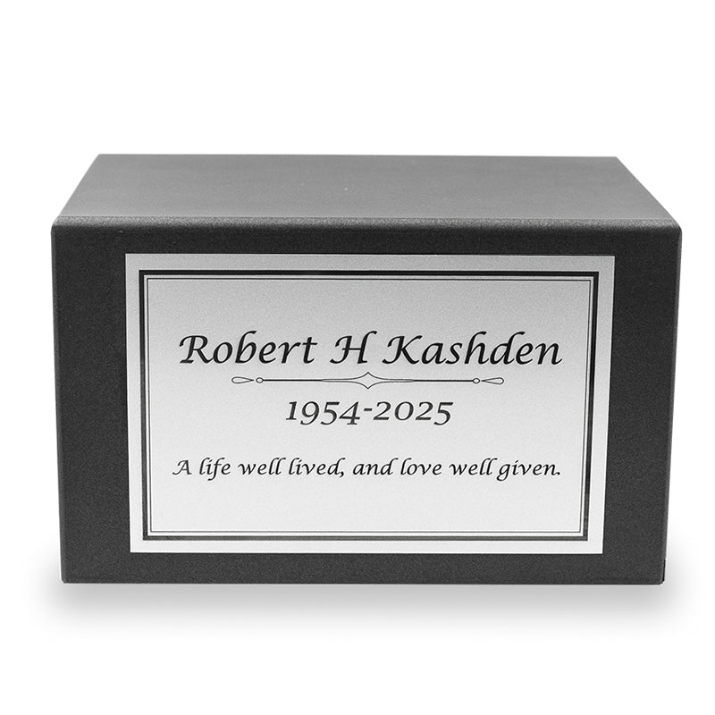 Large Adoration Cremation Urn Box 200 cubic inch - Graphite