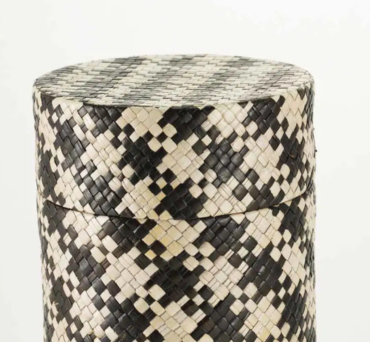 Woven Naturals Palm Tan and Black Scattering Urn