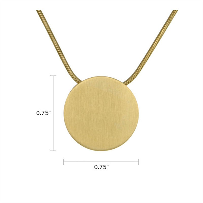 Bronze Disc Cremation Necklace