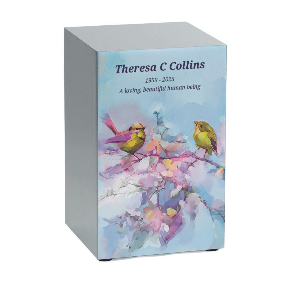 Soulful Songbirds Cremation Urn, Pewter - 200 cubic inches