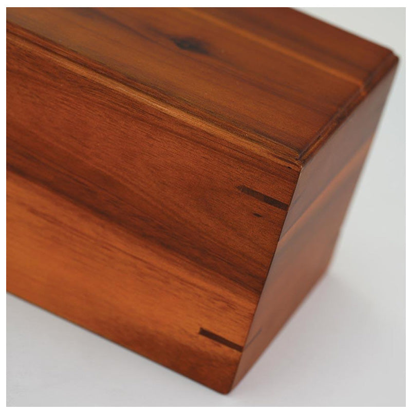 Acacia Wood Box Urn - 125 cubic inches - CASE OF 8
