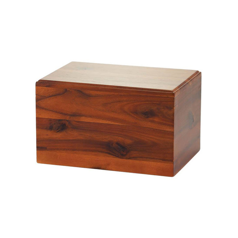 Acacia Wood Box Urn - 200 cubic inches - CASE OF 4