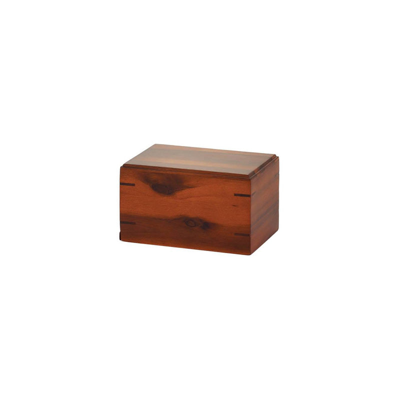 Acacia Wood Box Urn - 45 cubic inches - CASE OF 12