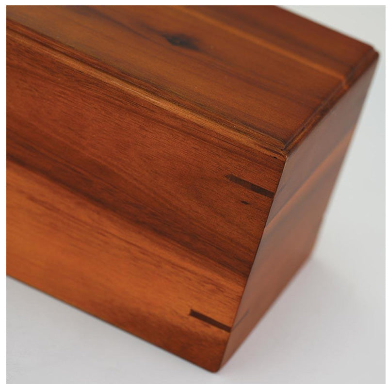 Acacia Wood Box Urn - 45 cubic inches - CASE OF 12