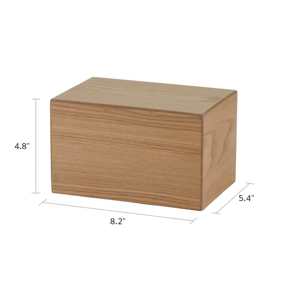 Natural Woodgrain Finish MDF Cremation Box - 125 cubic inch - CASE OF 4