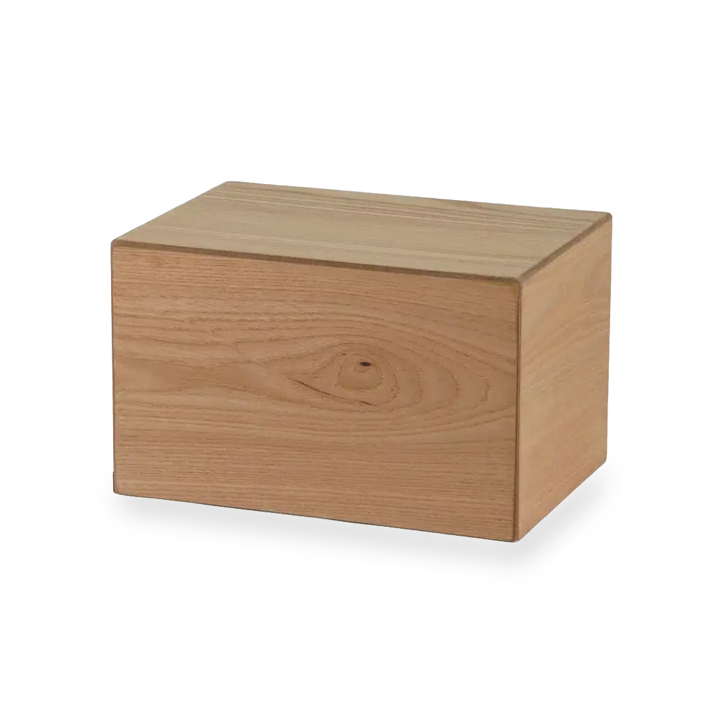 Natural Woodgrain Finish MDF Cremation Box - 200 cubic inch - CASE OF 4