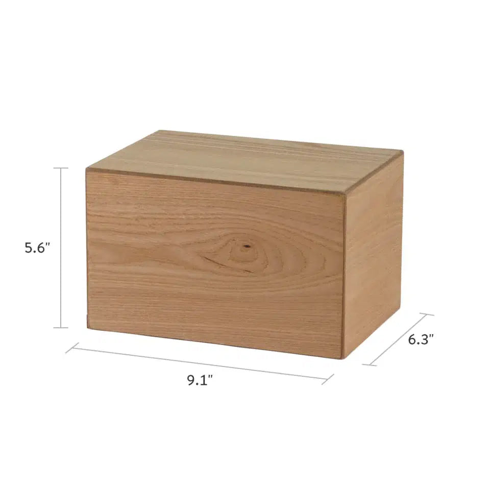 Natural Woodgrain Finish MDF Cremation Box - 200 cubic inch - CASE OF 4