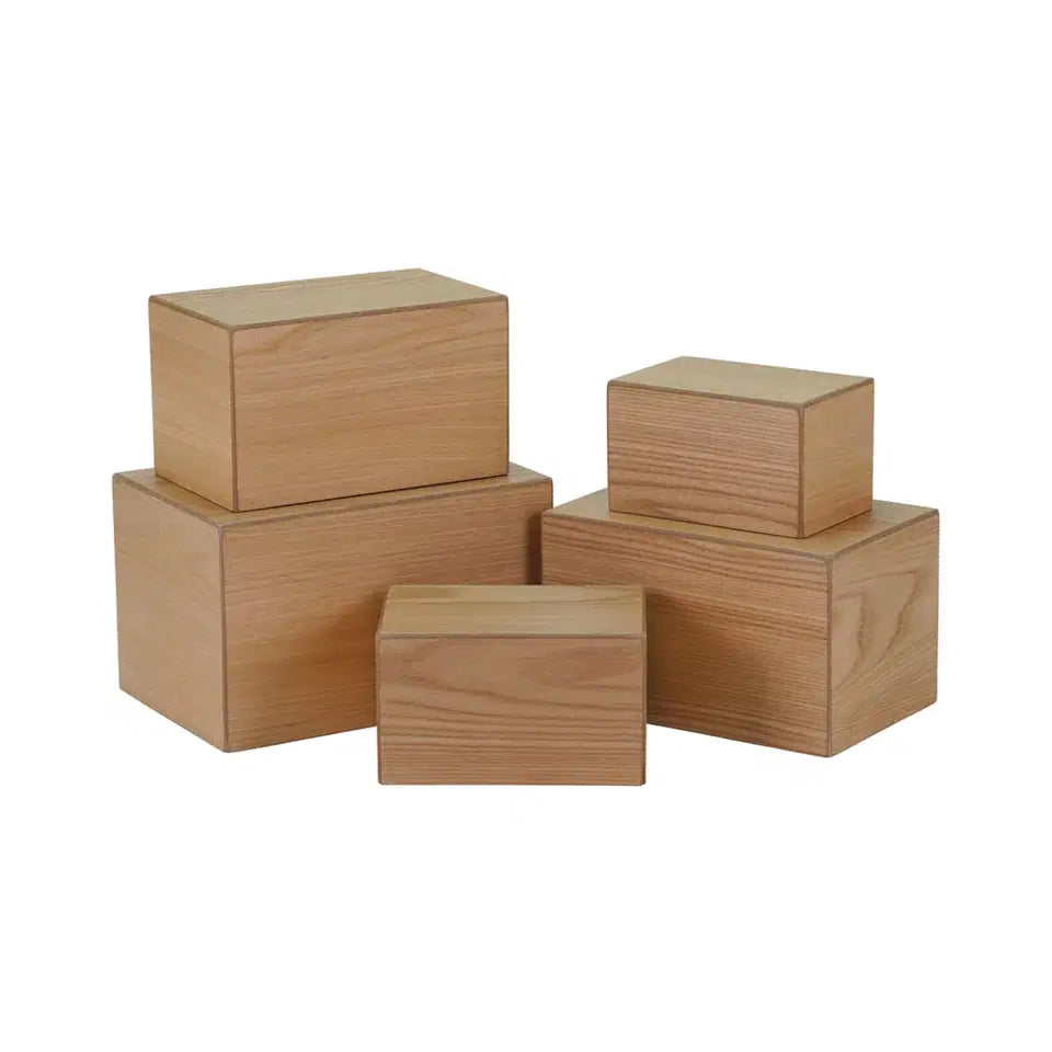 Natural Woodgrain Finish MDF Cremation Box - 125 cubic inch - CASE OF 4