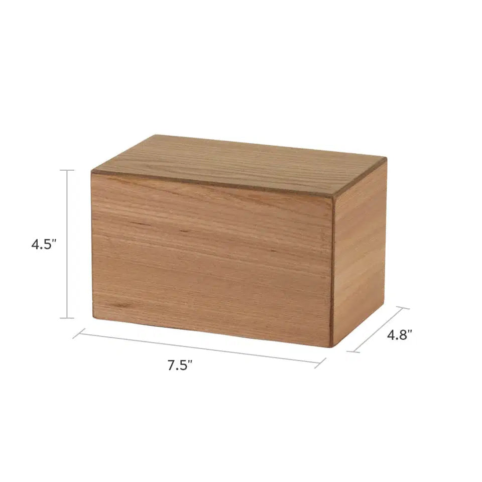 Natural Woodgrain Finish MDF Cremation Box - 85 cubic inch - CASE OF 8