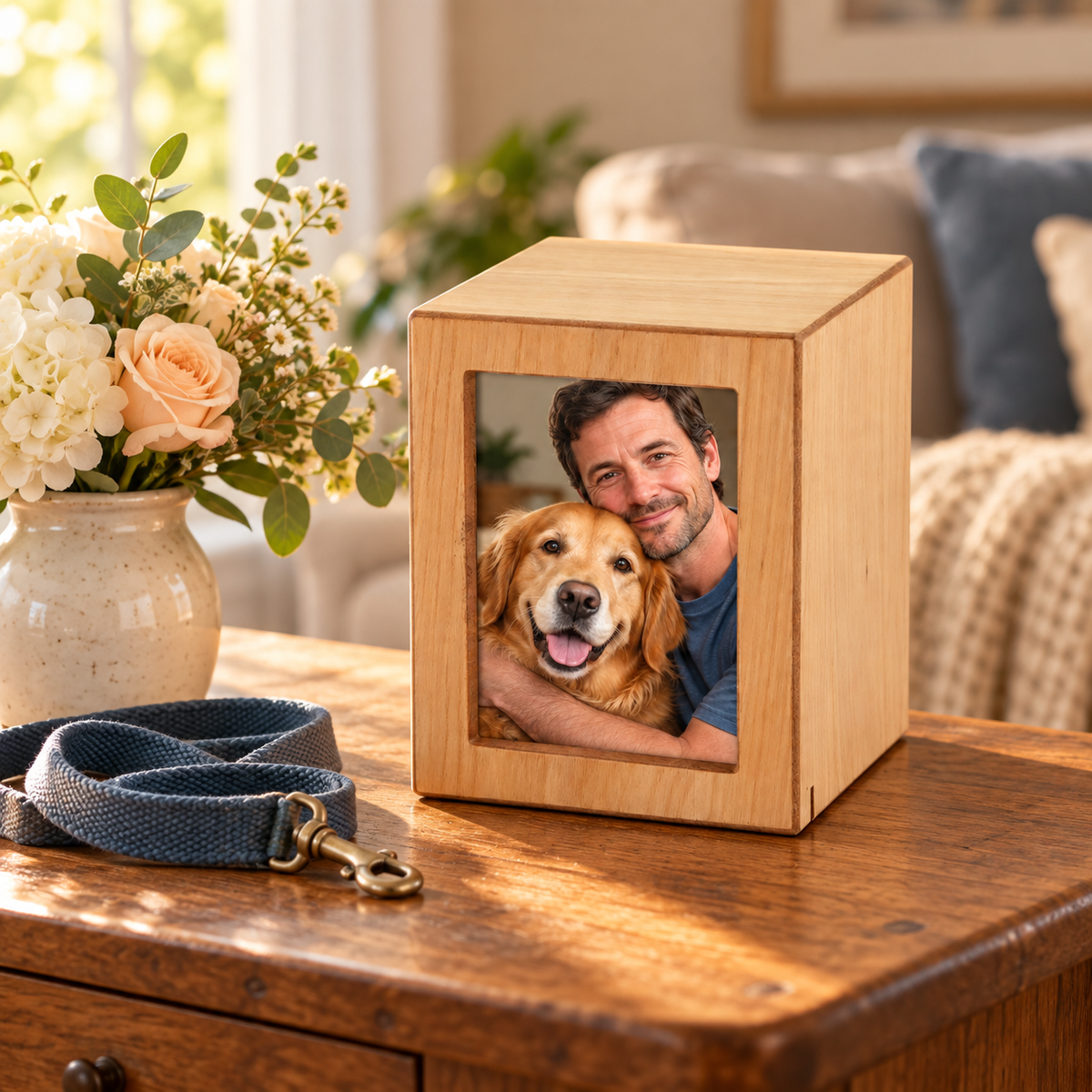 Natural Photo Cremation Urn - 85 cubic inch