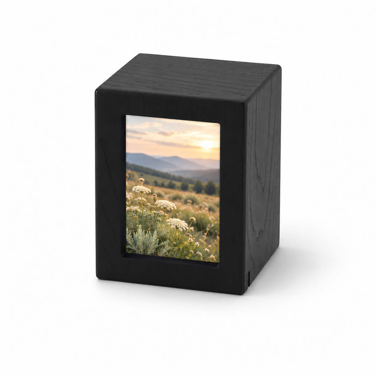 Photo Cremation Urn with Black Finish - 40 cubic inch