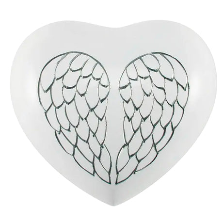 Arielle Heart Cremation Urn Angel Wings Pearl