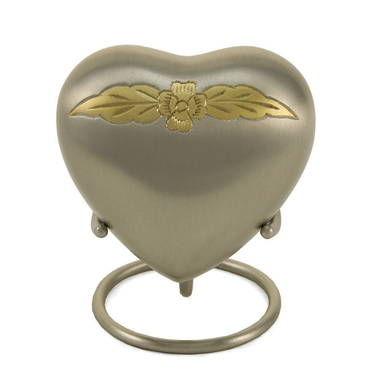 Avalon Pewter Cremation Urn - Heart Keepsake
