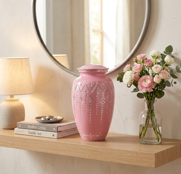 Garland Drop Cremation Urn - Pink