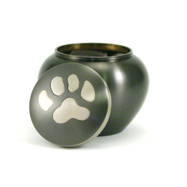 Small Odyssey Paw print pet cremation Urn - Slate