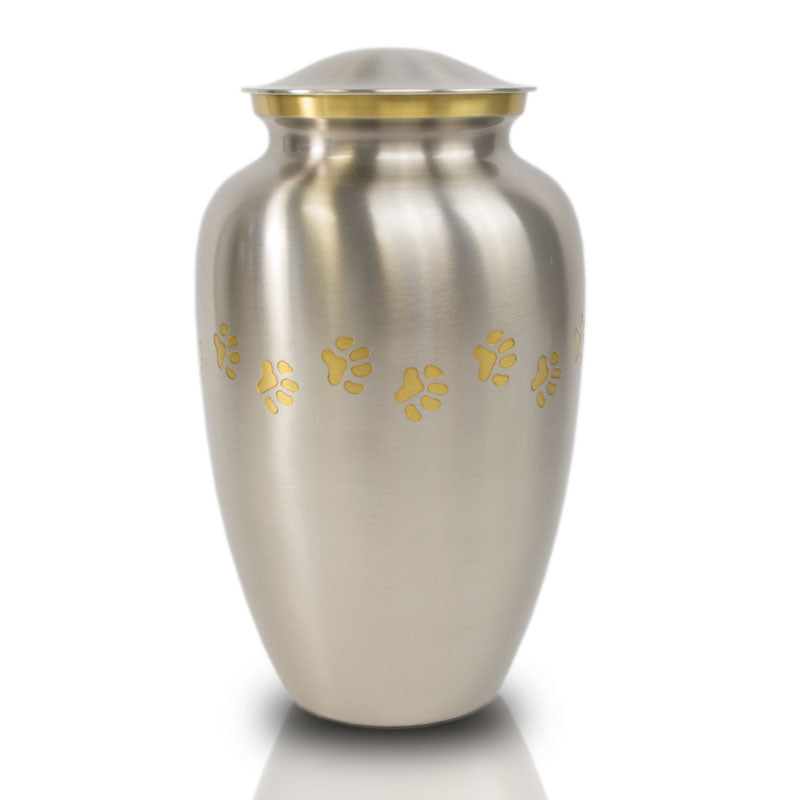 Pewter Paw Cremation Urn - Large