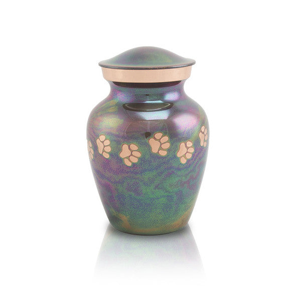 Raku paw print Cremation Urn - Extra Small