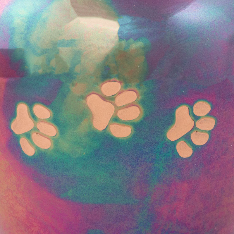 Raku Paw Cremation Urn - Medium