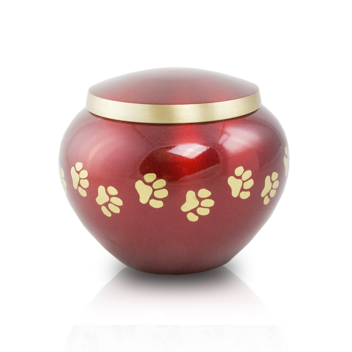 Small Odyssey paw print Pet Urns - Crimson
