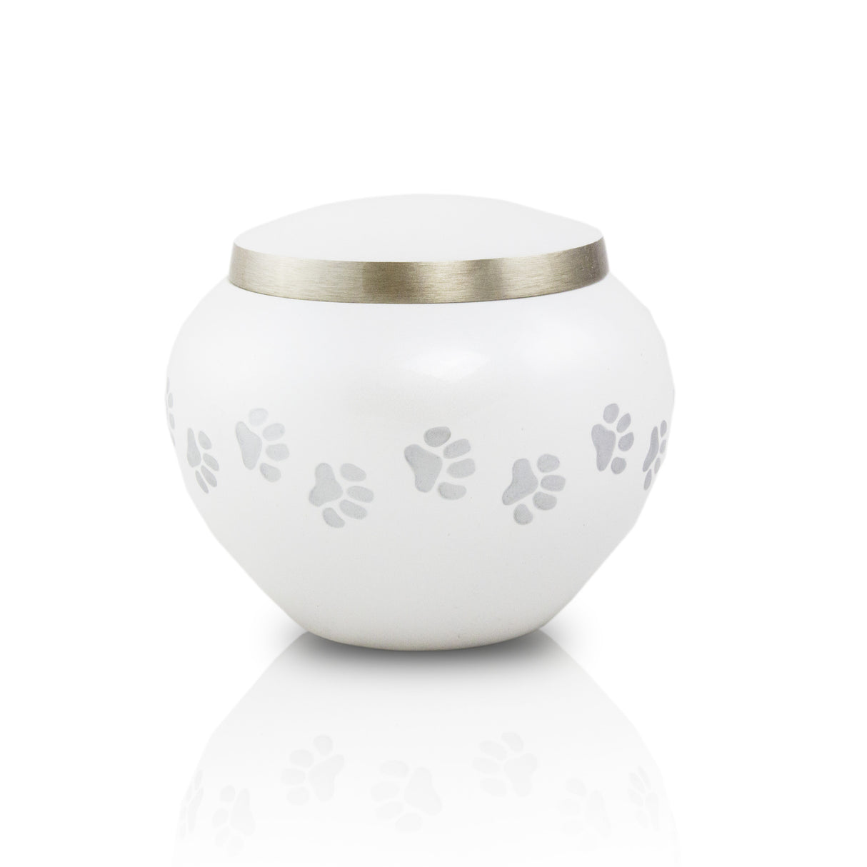 Extra Small Odyssey paw print Pet cremation Urn - Pearl