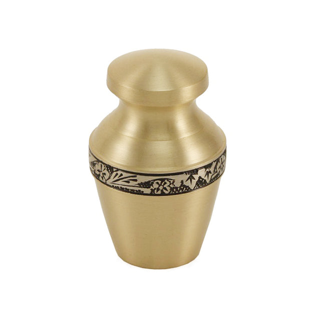 Avalon Bronze floral banded Cremation Urn - Keepsake