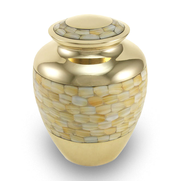 large elite mother of pearl urn