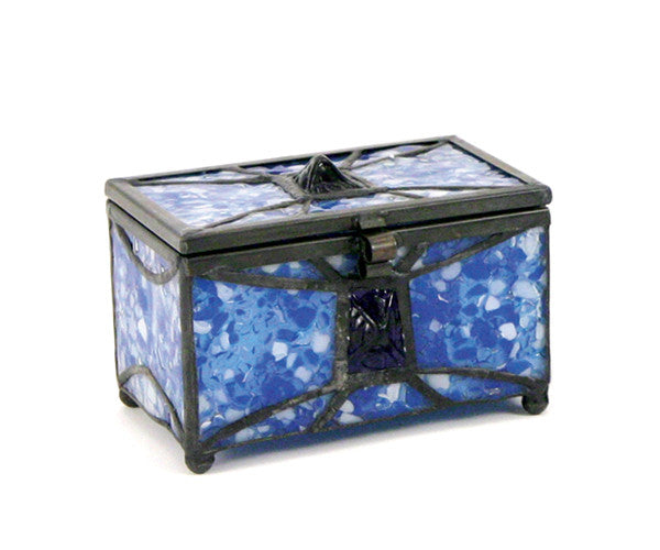 Sapphire Cremation urn Keepsake stained glass