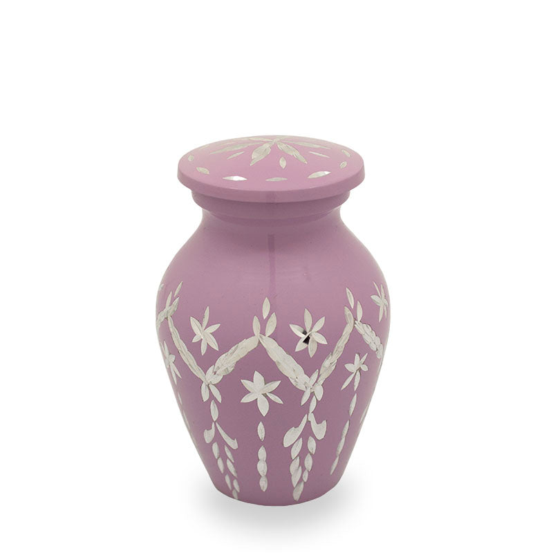 Garland drop purple keepsake cremation urn