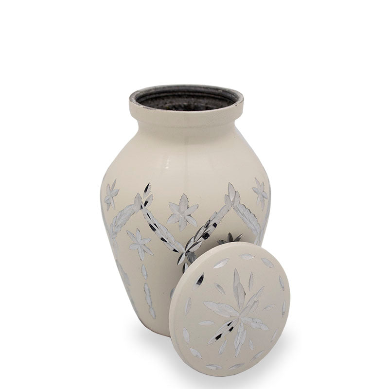 White Garland Drop Cremation Keepsake