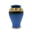 Blue paw print medium pet cremation urn