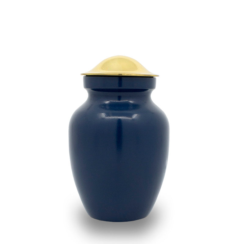 Navy blue cremation urn extra small