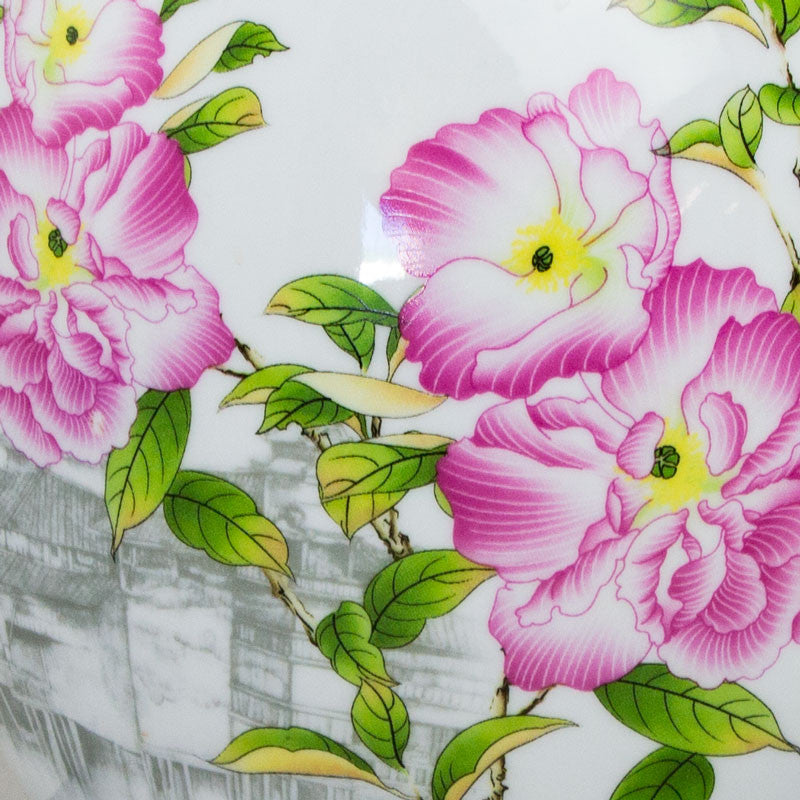 Pink Peony Ceramic Cremation Urn - 135 cubic inches