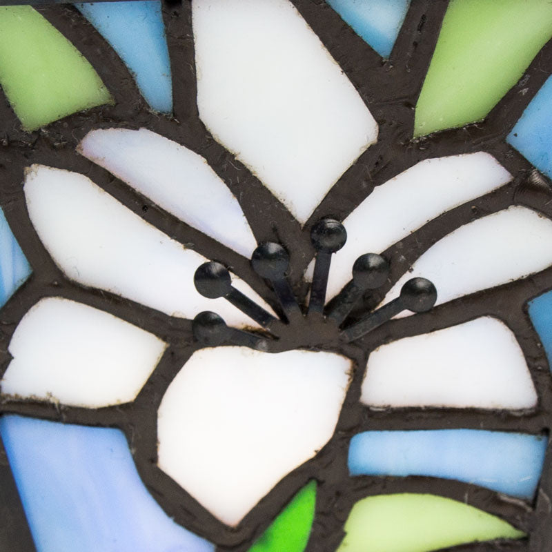 White Lily Stained Glass Cremation Candle Keepsake