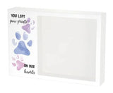 Shadowbox Pet Urn Paw Prints Purple