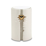 Heart Column White Cremation Urn