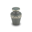 Grecian Floral Banded Pewter Keepsake Cremation Urn