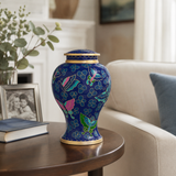 Hand-Painted Butterfly Garden Cremation Urn