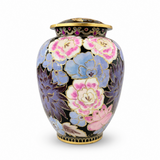 Hand-Painted Pink and Purple Floral Impressionist Cremation Urn