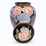 Hand-Painted Pink and Purple Floral Impressionist Cremation Urn