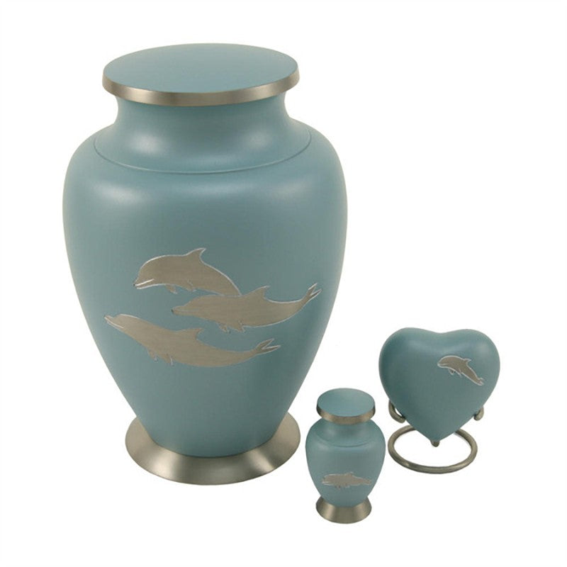 Aria Dolphin Heart Cremation Urn Keepsake