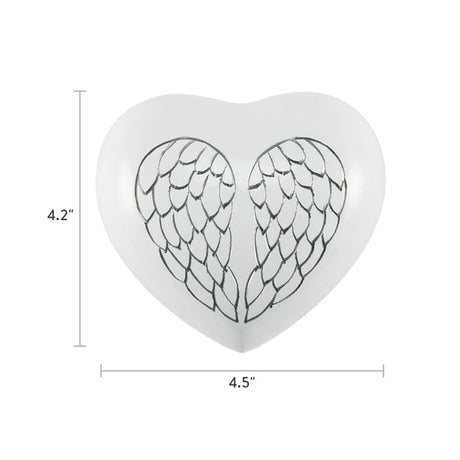 Arielle Heart Cremation Urn Angel Wings Pearl