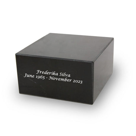black marble base with engraving
